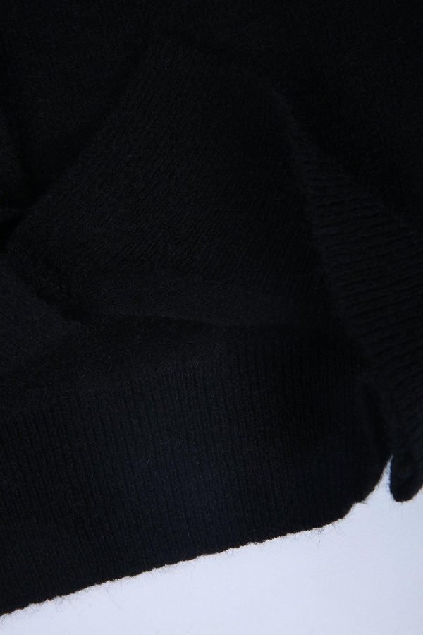 Simple Long Sleeve Black Plain Cardigan